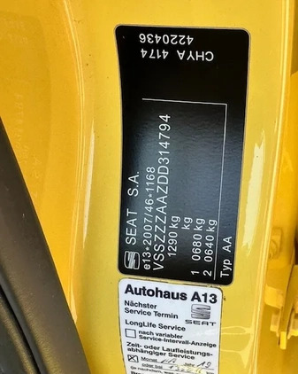 Seat Mii cena 18999 przebieg: 170444, rok produkcji 2012 z Piwniczna-Zdrój małe 211